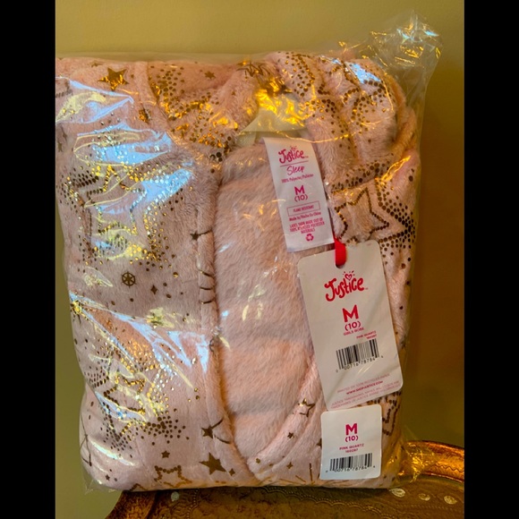 NWT Justice Pink Fuzzy Robe - Picture 1 of 3